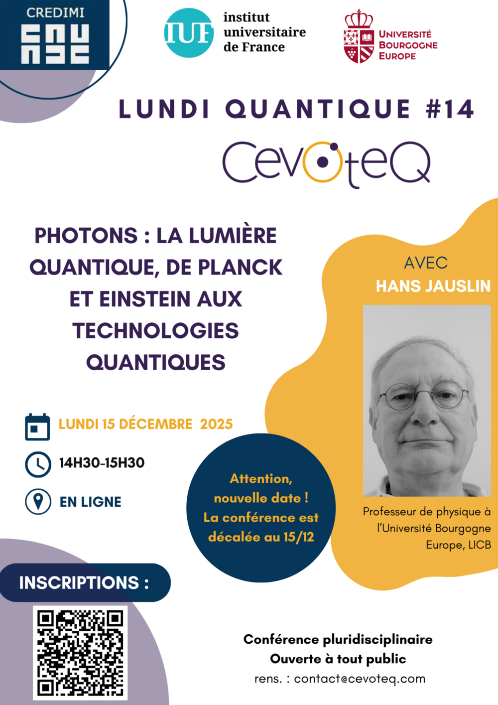 Photo de l'article : 20251208 - Lundi Quantique #14 avec Hans Jauslin, 