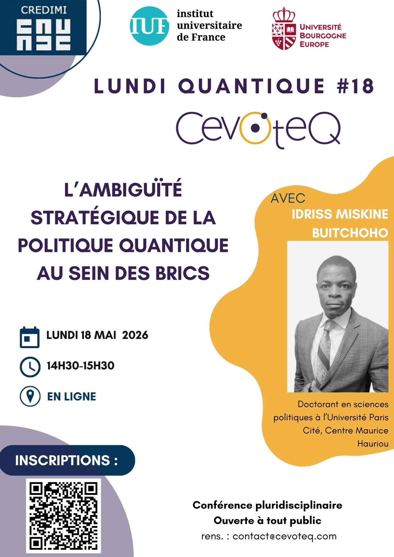 Photo de l'article : 20260518 - Lundi Quantique #18 avec Idriss Miskine Buitchoho, 