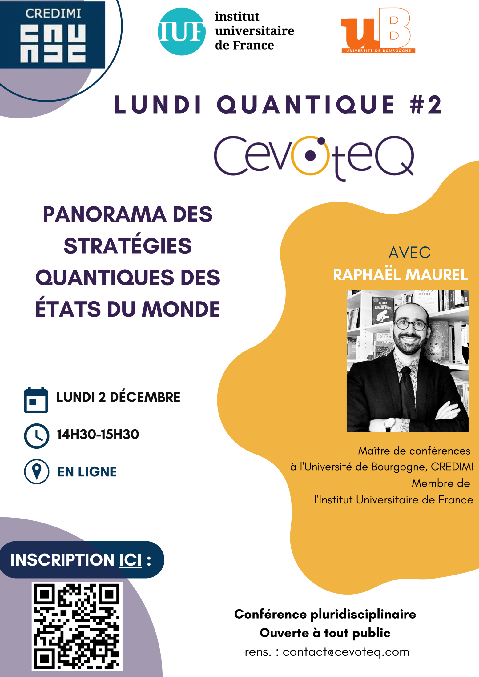 Photo de l'article : 20241202 - Lundi Quantique #2 avec Raphaël Maurel, « Panorama des stratégies quantiques des États du monde »